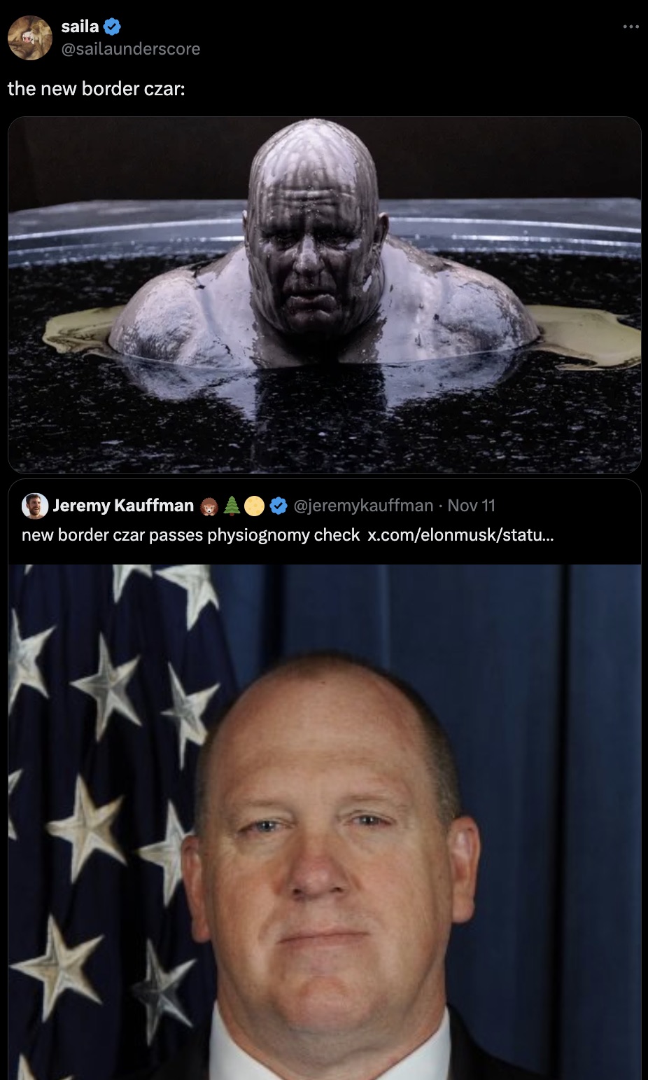 baron harkonnen bath - saila the new border czar Jeremy Kauffman Nov 11 . new border czar passes physiognomy check x.comelonmuskstatu...